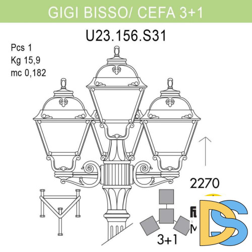 Садовый светильник Fumagalli U23.156.S31.WXF1R