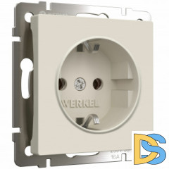 Розетка с заземлением (айвори матовый) W1171062