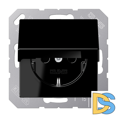 Розетка Schuko с крышкой Jung A1520BFKLSW