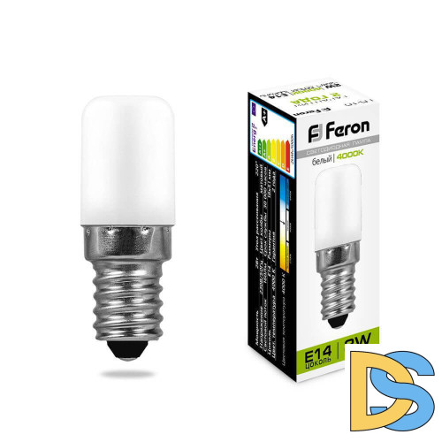 Лампа светодиодная Feron E14 2W 4000K Цилиндр Матовая LB-10 25897