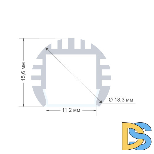 Профиль круглый универсальный Apeyron ширина ленты до 10мм (рассеиватель, заглушки - 2шт) 08-18