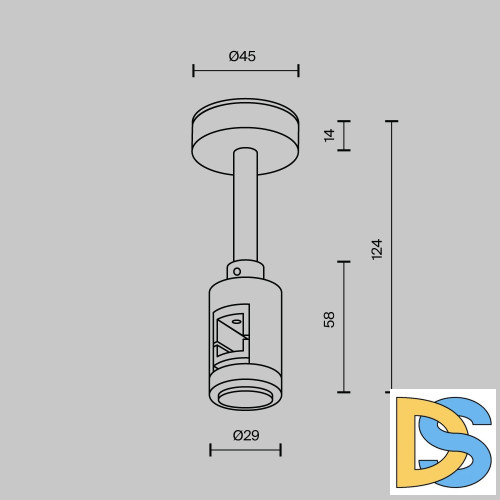 Крепление потолочное с вводом питания Maytoni Flarity TRA156C-B1-BS