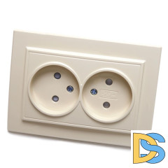 Розетка 2-местная Stekker PST10-9013-02 с защитной шторкой 39239