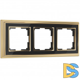 Рамка на 3 поста (золото/черный) WL17-Frame-03