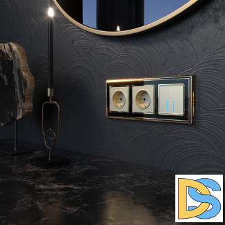 Рамка на 3 поста (золото/черный) WL17-Frame-03