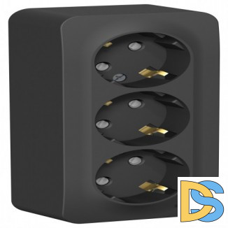 Розетка 3-я с/з со шторками 16А, 250В, изолир пластина Schneider Blanca Антрацит