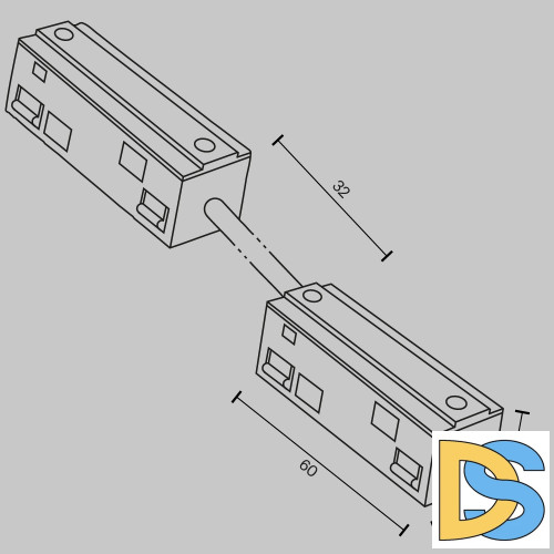 Коннектор питания прямой гибкий Maytoni Magnetic track system Exility TRA034CPC-42B-5-1