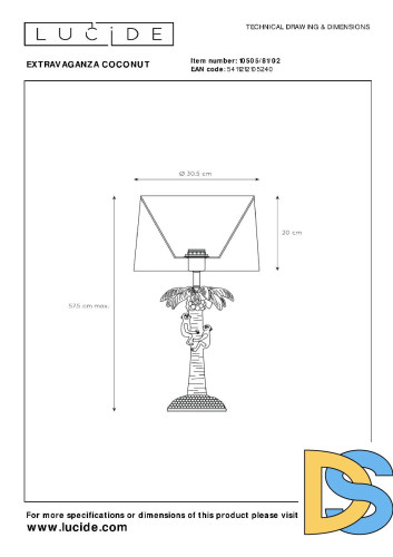 Настольная лампа Lucide Extravaganza Coconut 10505/81/02