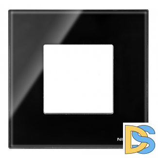 Рамка 1 пост (2 модуля) ABB Zenit Черное стекло