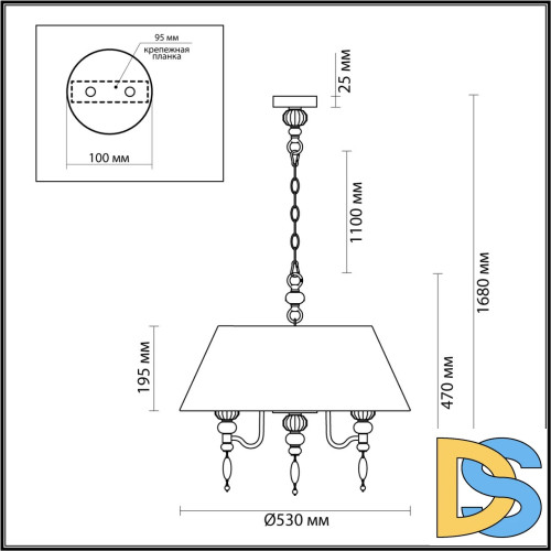 Подвесная люстра Odeon Light Sochi 4896/5A