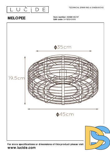 Потолочный светильник Lucide Melopee 45148/45/37