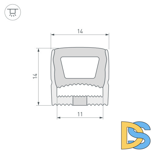 Силиконовый профиль Arlight WPH-FLEX-1414-TOP-S11-20m WHITE 041092