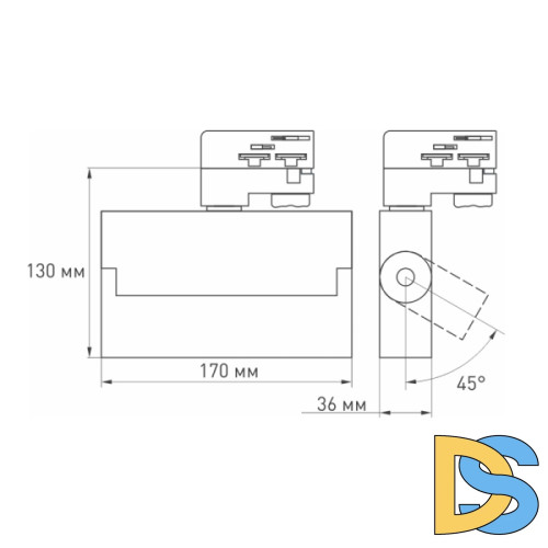 Трековый светодиодный светильник Arlight LGD-Loft-Track-4TR-S170-10W White6000 033115