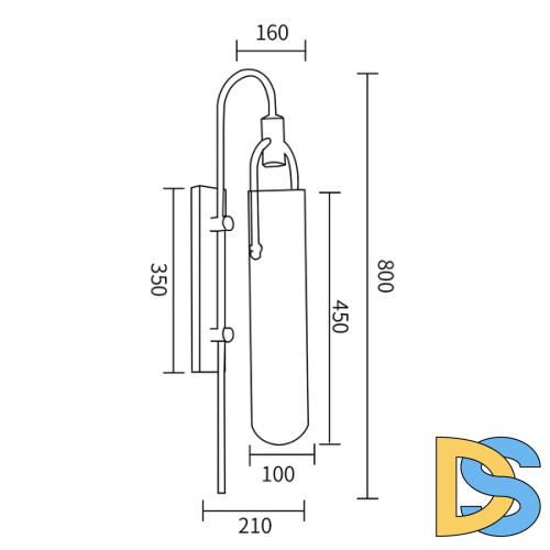 Бра DeLight Collection Arc Well B6066W/L black/white