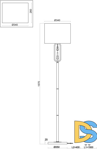 Торшер Freya Riverside FR1007FL-01BS