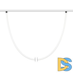 Трековый магнитный светильник Arlight MAG-ORIENT-TUBE-ELASTIC-R25-L5000-70W Warm3000 (BK, 360 deg, 48V, DALI) 044341