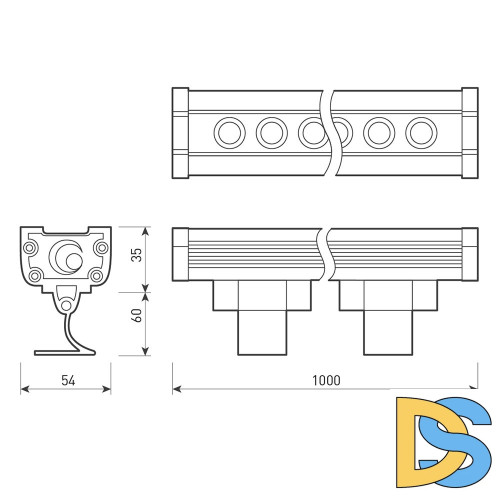 Линейный прожектор Arlight AR-LINE-1000-36W Warm (GR, 30 deg, 230V) 024306(1)