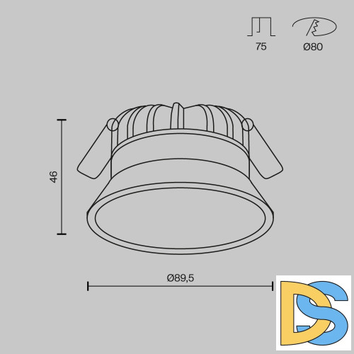 Встраиваемый светильник Maytoni Okno DL055-8W3-4-6K-B