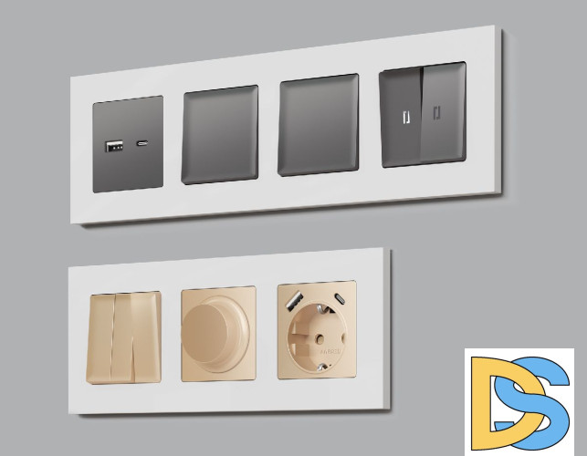 Рамка одноместная Ambrella Volt Qubi AF250101