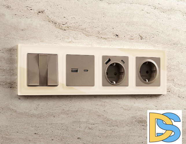 Лицевая панель для розетки с/з Ambrella Volt Alfa AP6360