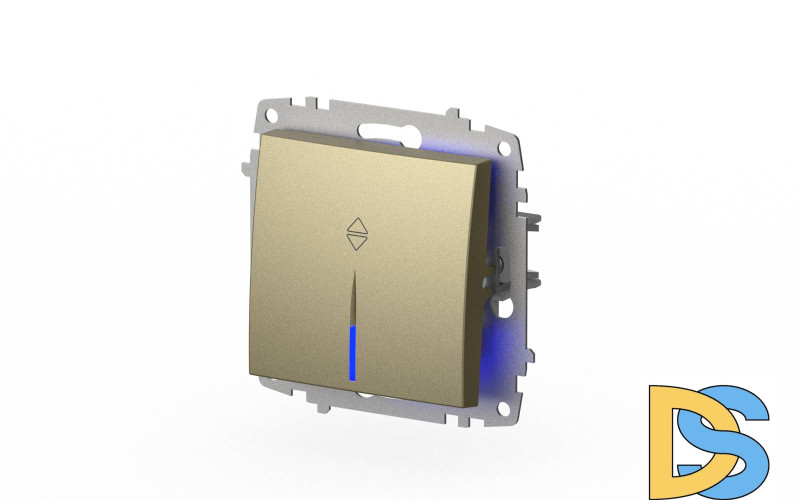 Выключатель одноклавишный проходной с подсветкой ELBI Zena Vega 609-011400-210