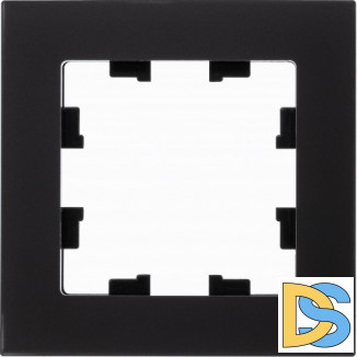 Рамка 1-ая (одинарная), Стекло Матовое Черное, серия Atlas Design Nature, Schneider Electric