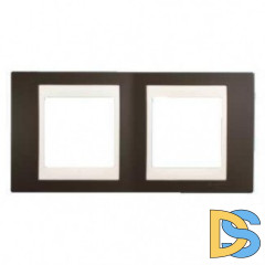 Рамка 2-ая (двойная), Какао/Белый, серия Unica, Schneider Electric