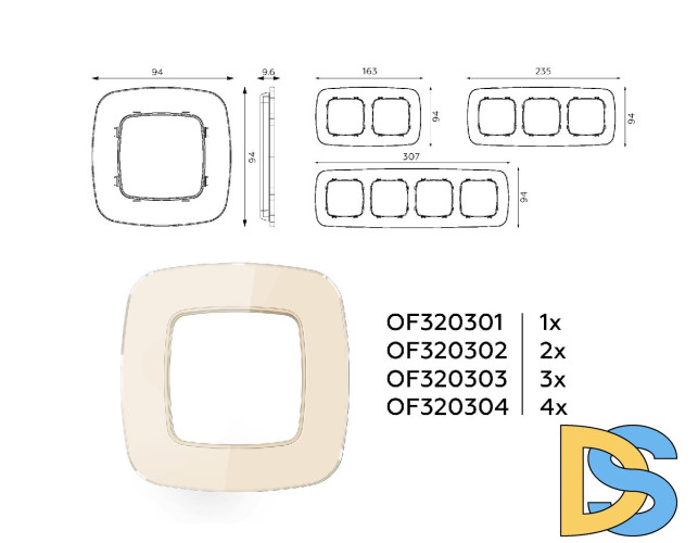 Рамка одноместная Ambrella Volt Radian OF320301