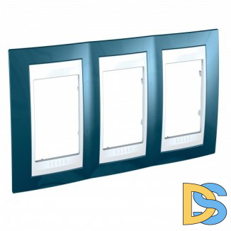 Рамка 3-ая (тройная), Голубой лед/Белый, серия Unica, Schneider Electric
