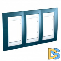 Рамка 3-ая (тройная), Голубой лед/Белый, серия Unica, Schneider Electric