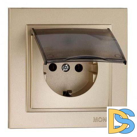 Розетка с заземлением с крышкой Mono Electric Despina 16А 250В титан 102-222221-118