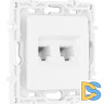 Розетка телефонная RJ11 + компьютерная RJ45 Arte Milano 217.44-1.white