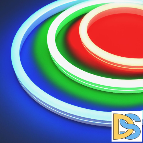 Светодиодная герметичная лента Arlight MOONLIGHT-SIDE-B84-12x24mm 24V RGB (12 W/m, IP68, 5m, wire x2) 042751