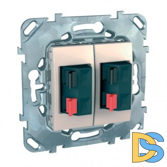 Розетка аудио для колонок 2-ая, Бежевый, серия Unica, Schneider Electric