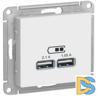 Розетка USB 2-ая 2100 мА (для подзарядки), Лотос, серия Atlas Design, Schneider Electric