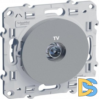 Розетка телевизионная единственная ТV, Алюминий, серия Odace, Schneider Electric