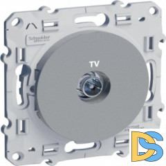 Розетка телевизионная единственная ТV, Алюминий, серия Odace, Schneider Electric