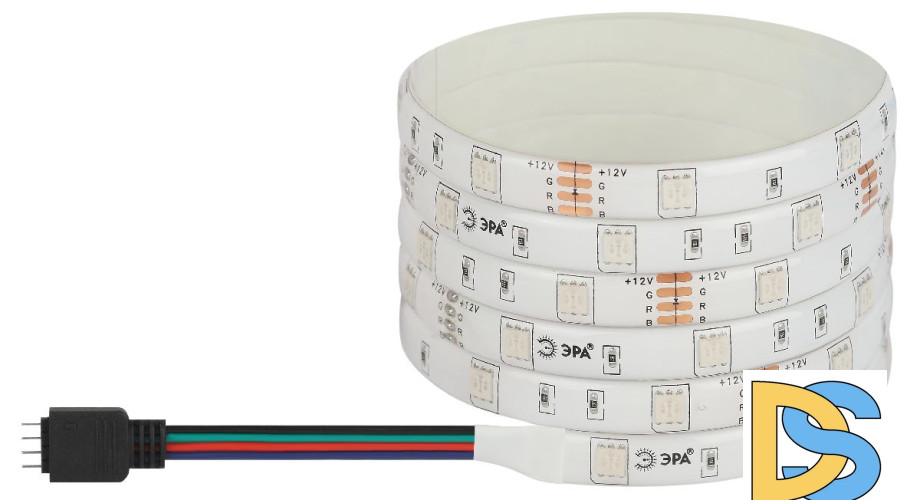 Светодиодная лента Эра 12В 5050 7,2Вт/м RGB 5м IP65 LS5050-7,2-30-12-RGB-IP65-1 year-5m Б0059918