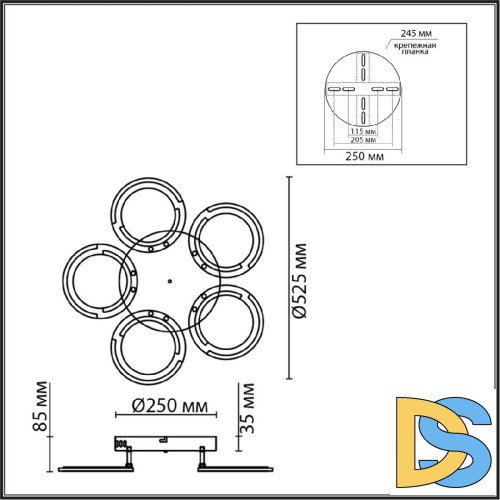 Потолочная люстра Lumion Kalifa 8027/55CL