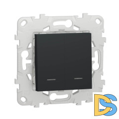 Выключатель двухклавишный Schneider Electric Unica New NU521154N