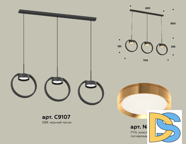 Подвесной светильник Ambrella Light Traditional (C9107, N8124) XB9107103