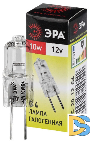 Лампа галогенная Эра G4 10W 3000K G4-JC-10W-12V C0027367