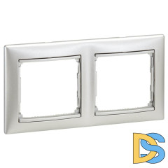 Рамка 2-постовая Legrand Valena алюминий 770152