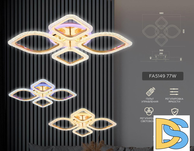 Потолочная светодиодная люстра Ambrella Light Acrylica Original FA5149