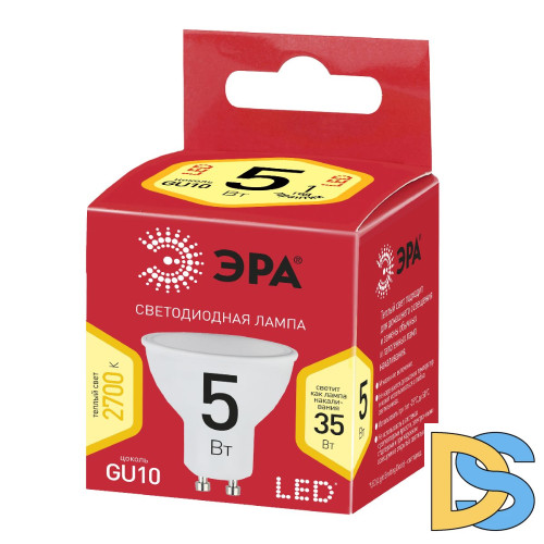 Лампа светодиодная Эра GU10 5W 2700K LED MR16-5W-827-GU10 R Б0051852