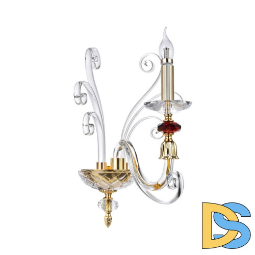 Бра Crystal lux CATARINA AP1 V2 GOLD/TRANSPARENT-COGNAC