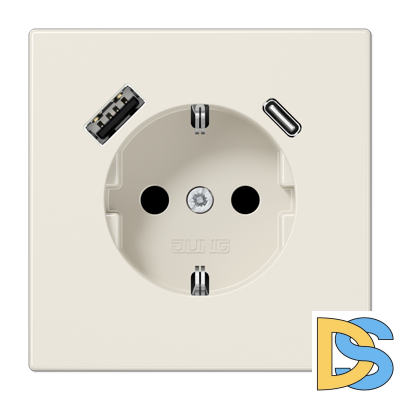 Розетка 2K+З USB Typ AC Jung LS1520-15CA
