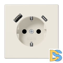 Розетка 2K+З USB Typ AC Jung LS1520-15CA