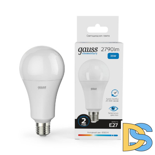 Лампа светодиодная Gauss E27 35W 6500K груша матовая 70235