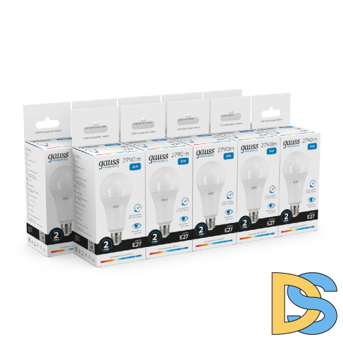 Лампа светодиодная Gauss E27 35W 6500K груша матовая 70235